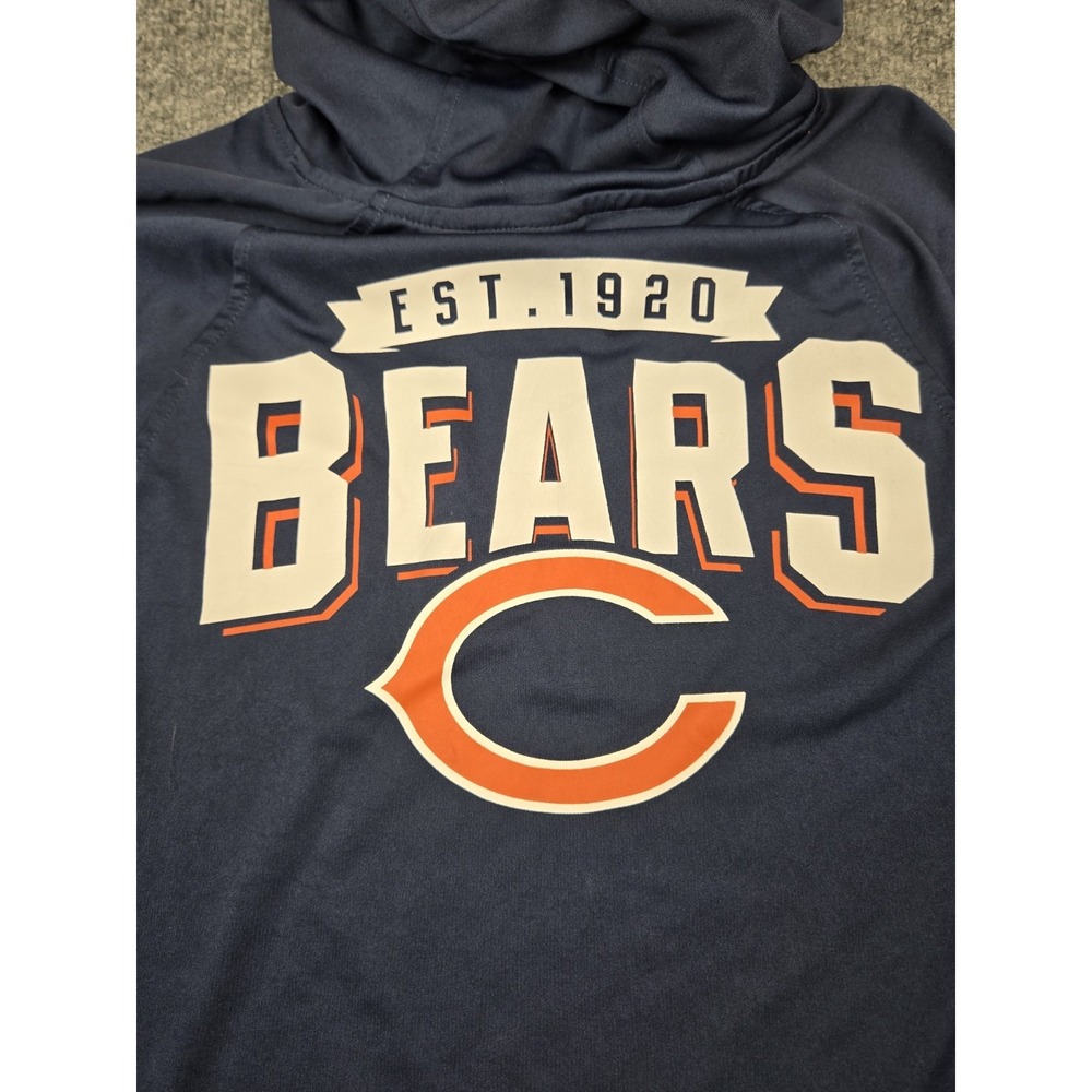 Chicago Bears Shirt Mens Small Blue NFL Team Apparel Hooded Pullover 1/4 Zip